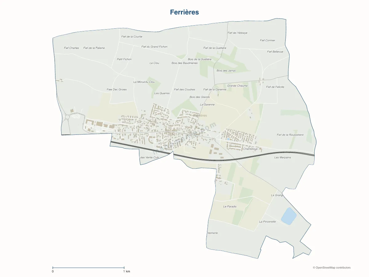 Carte de Ferrières à personnaliser