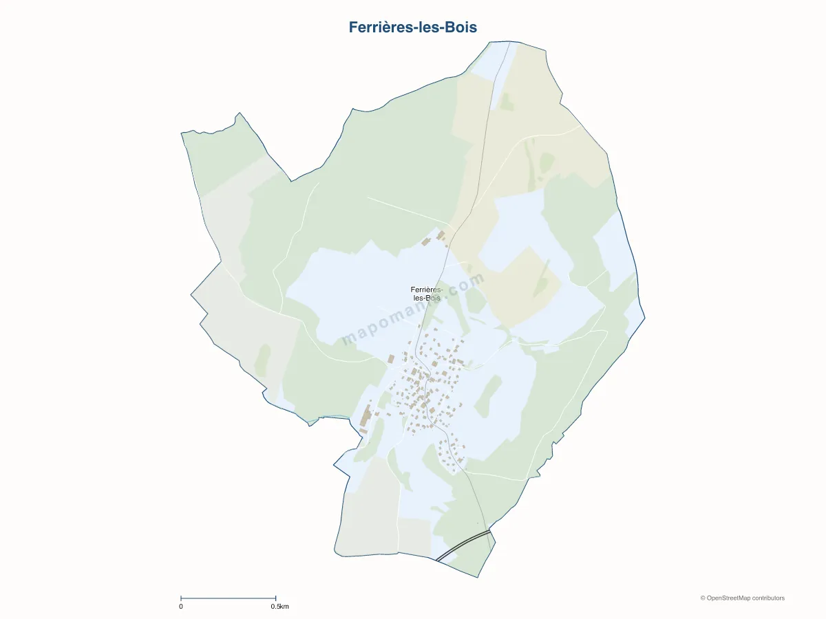 Carte de Ferrières-les-Bois à personnaliser