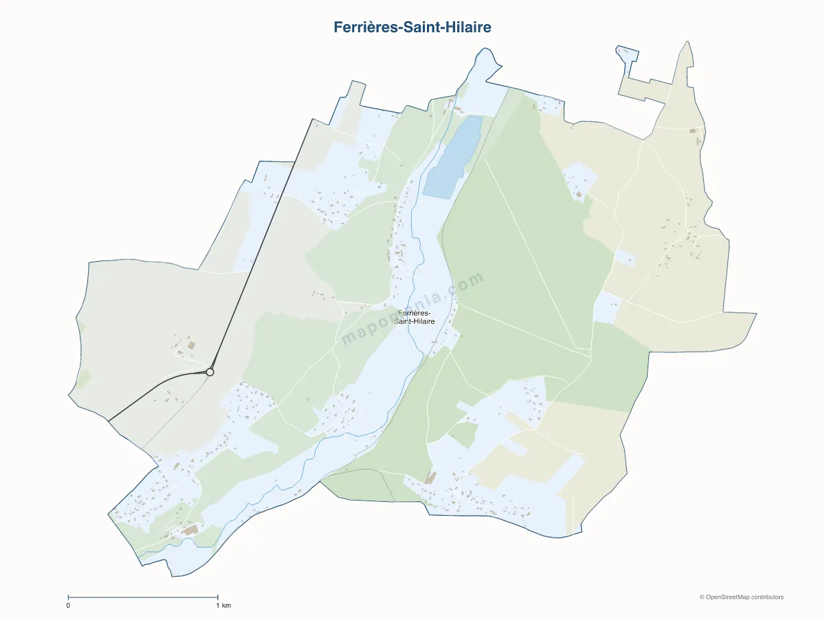 Carte de Ferrières-Saint-Hilaire à personnaliser