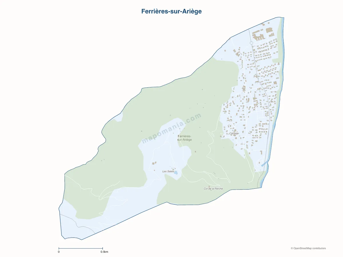 Carte de Ferrières-sur-Ariège à personnaliser