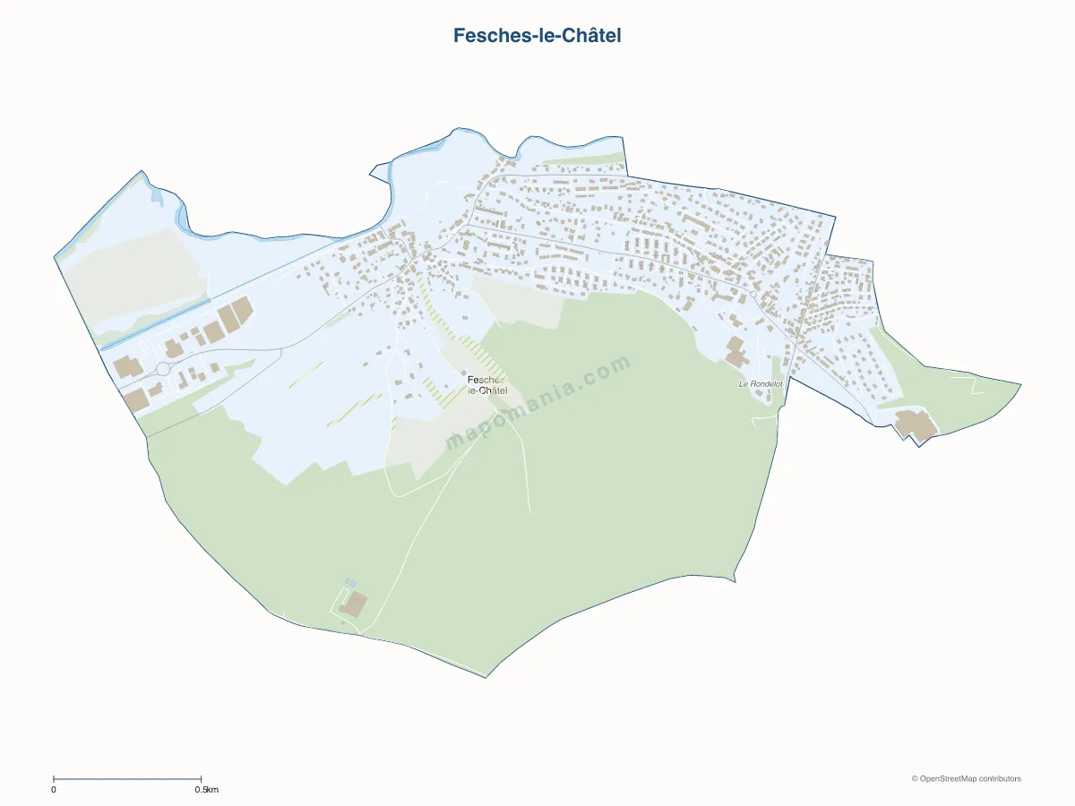 Carte de Fesches-le-Châtel à personnaliser