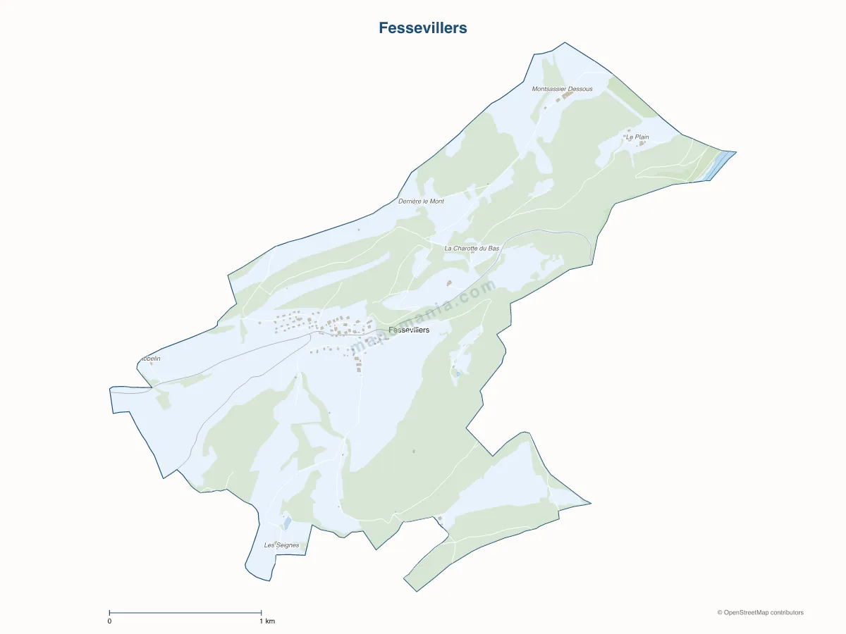 Carte de Fessevillers à personnaliser