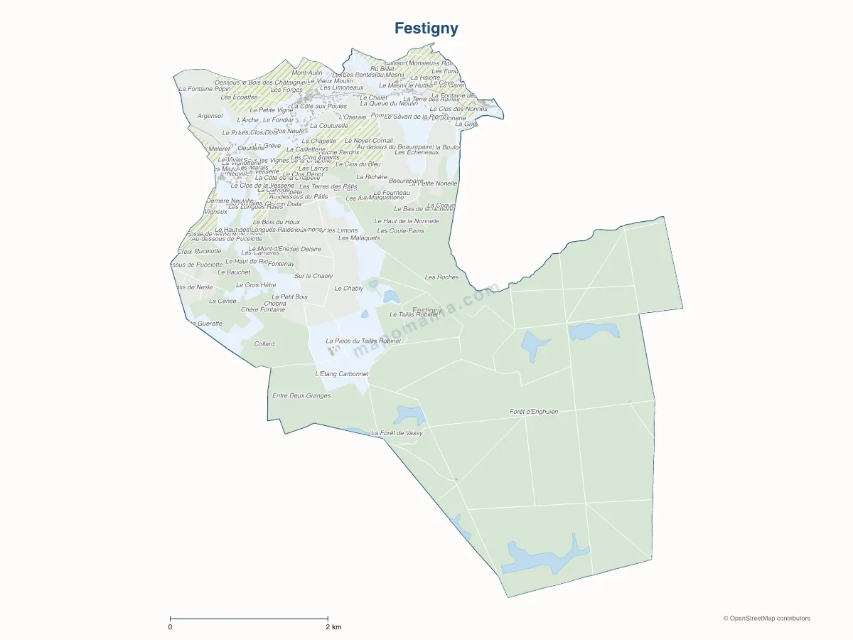 Carte de Festigny à personnaliser