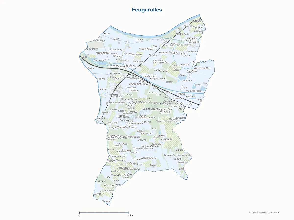 Carte de Feugarolles à personnaliser