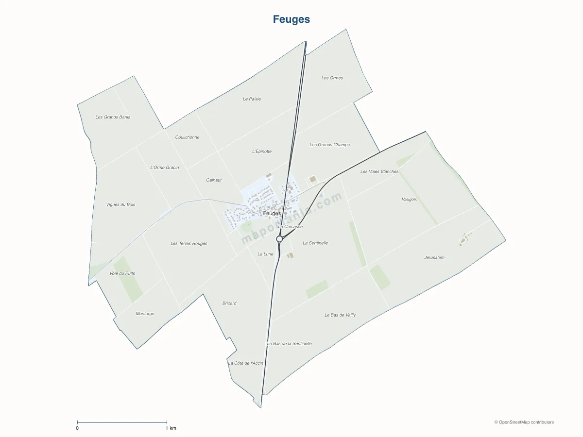 Carte de Feuges à personnaliser