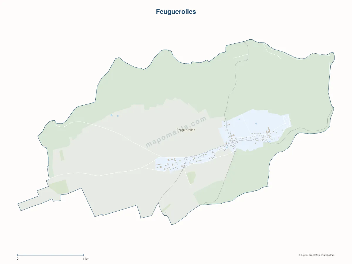 Carte de Feuguerolles à personnaliser