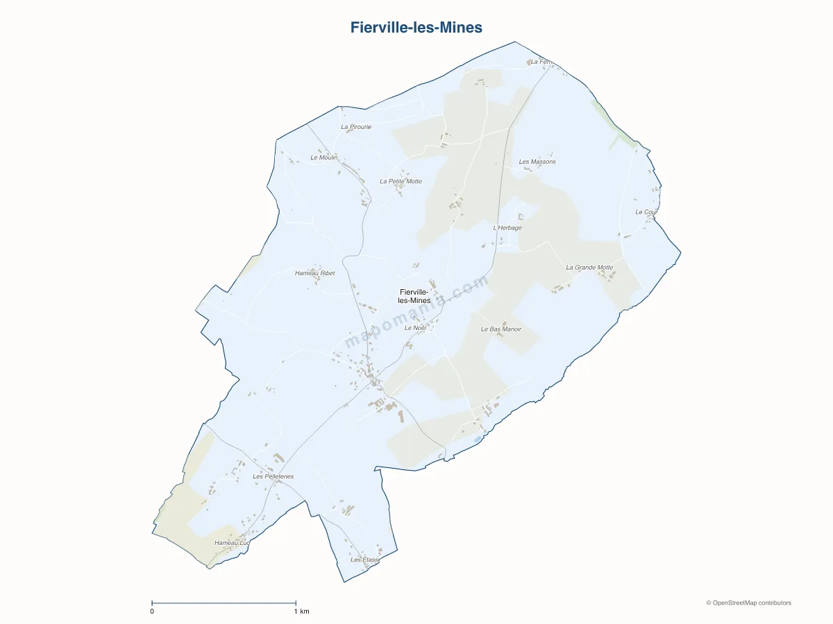 Carte de Fierville-les-Mines à personnaliser