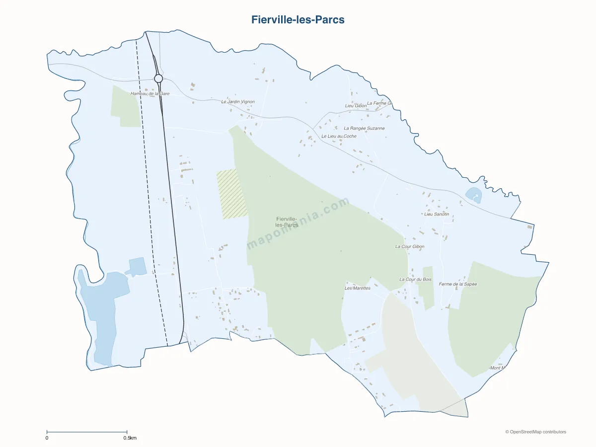 Carte de Fierville-les-Parcs à personnaliser