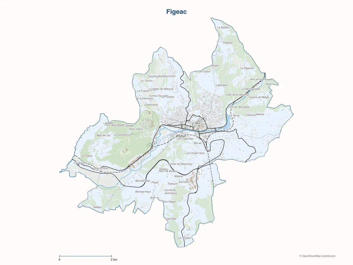 Carte de Figeac à personnaliser