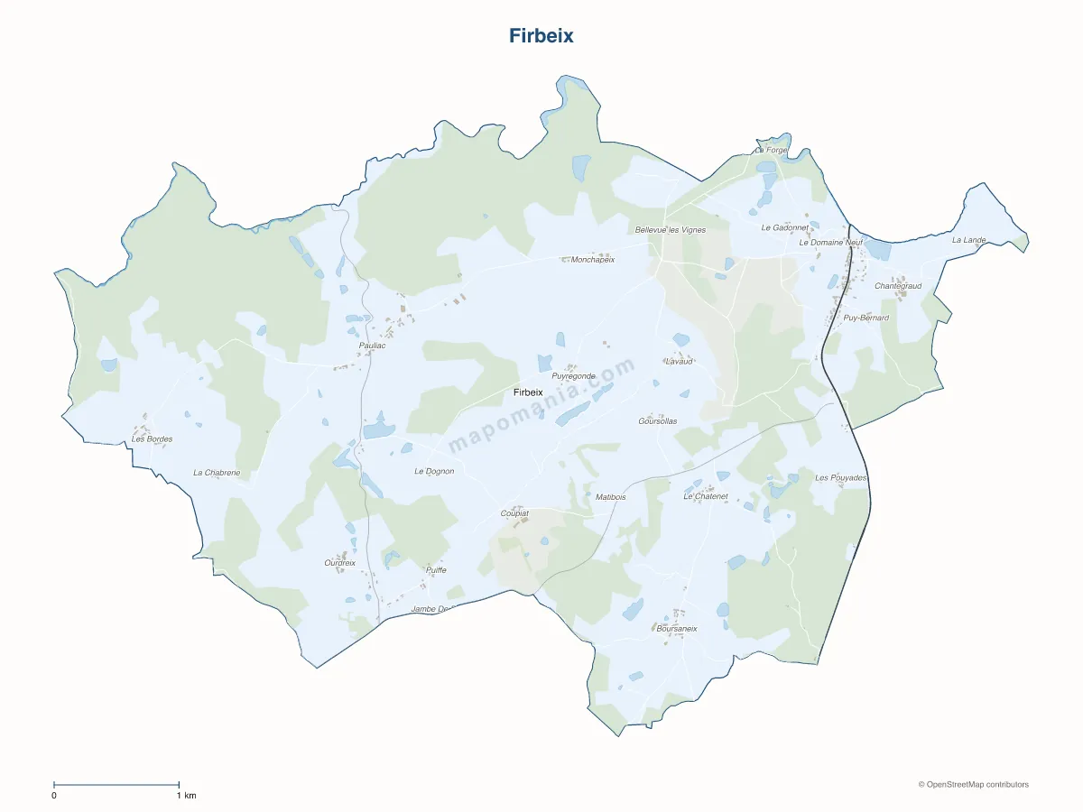 Carte de Firbeix à personnaliser