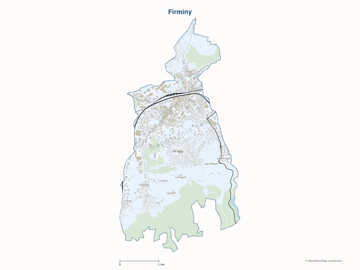 Carte de Firminy à personnaliser