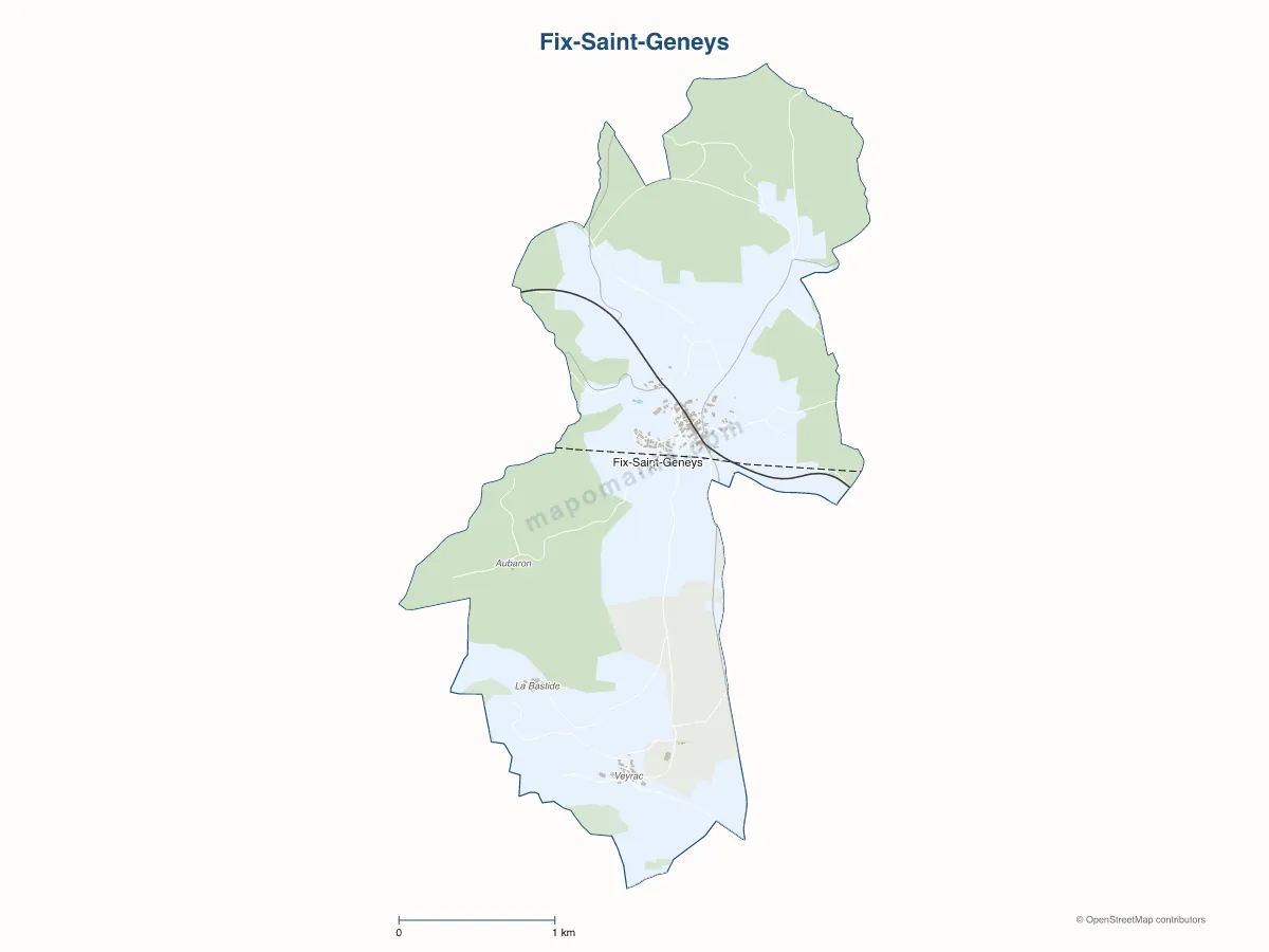 Carte de Fix-Saint-Geneys à personnaliser