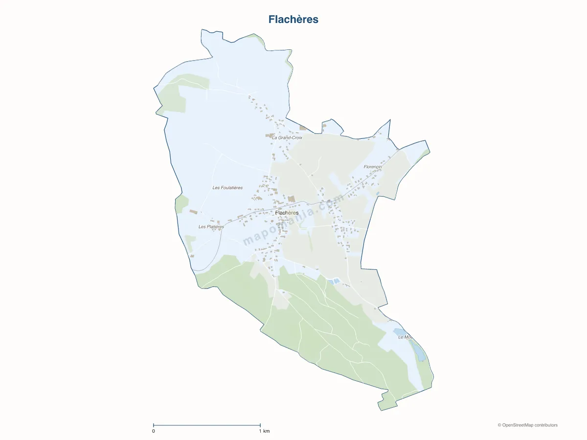 Carte de Flachères à personnaliser