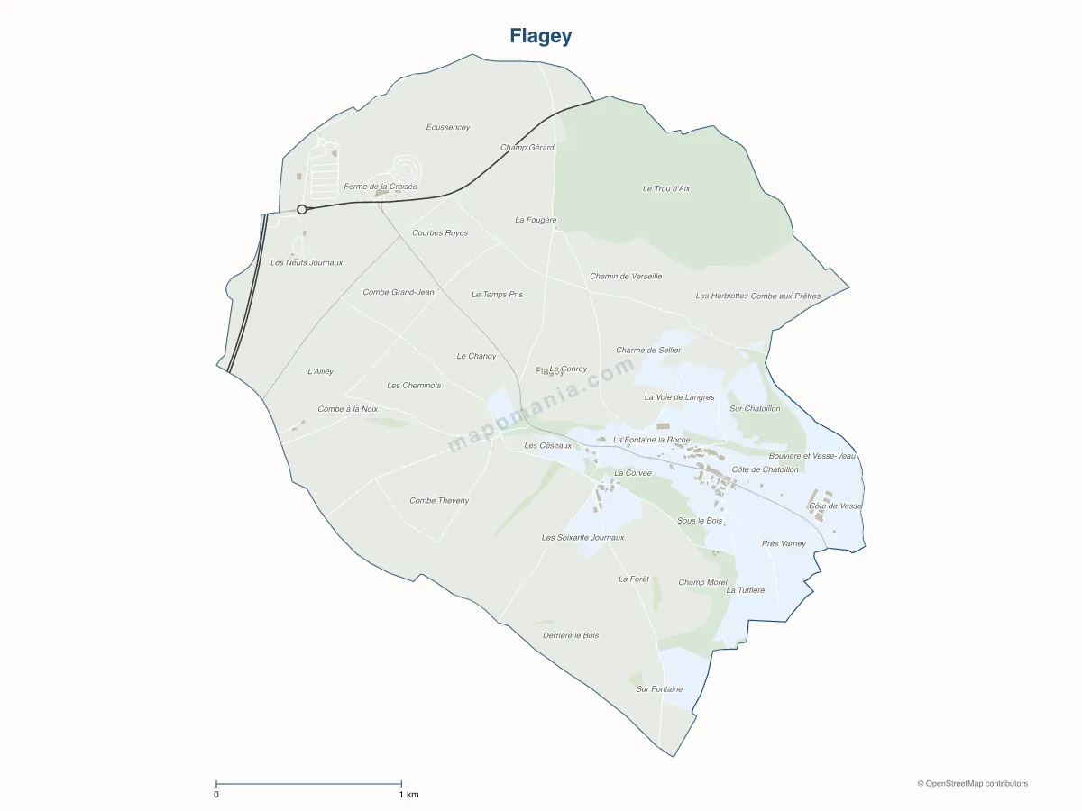 Carte de Flagey à personnaliser