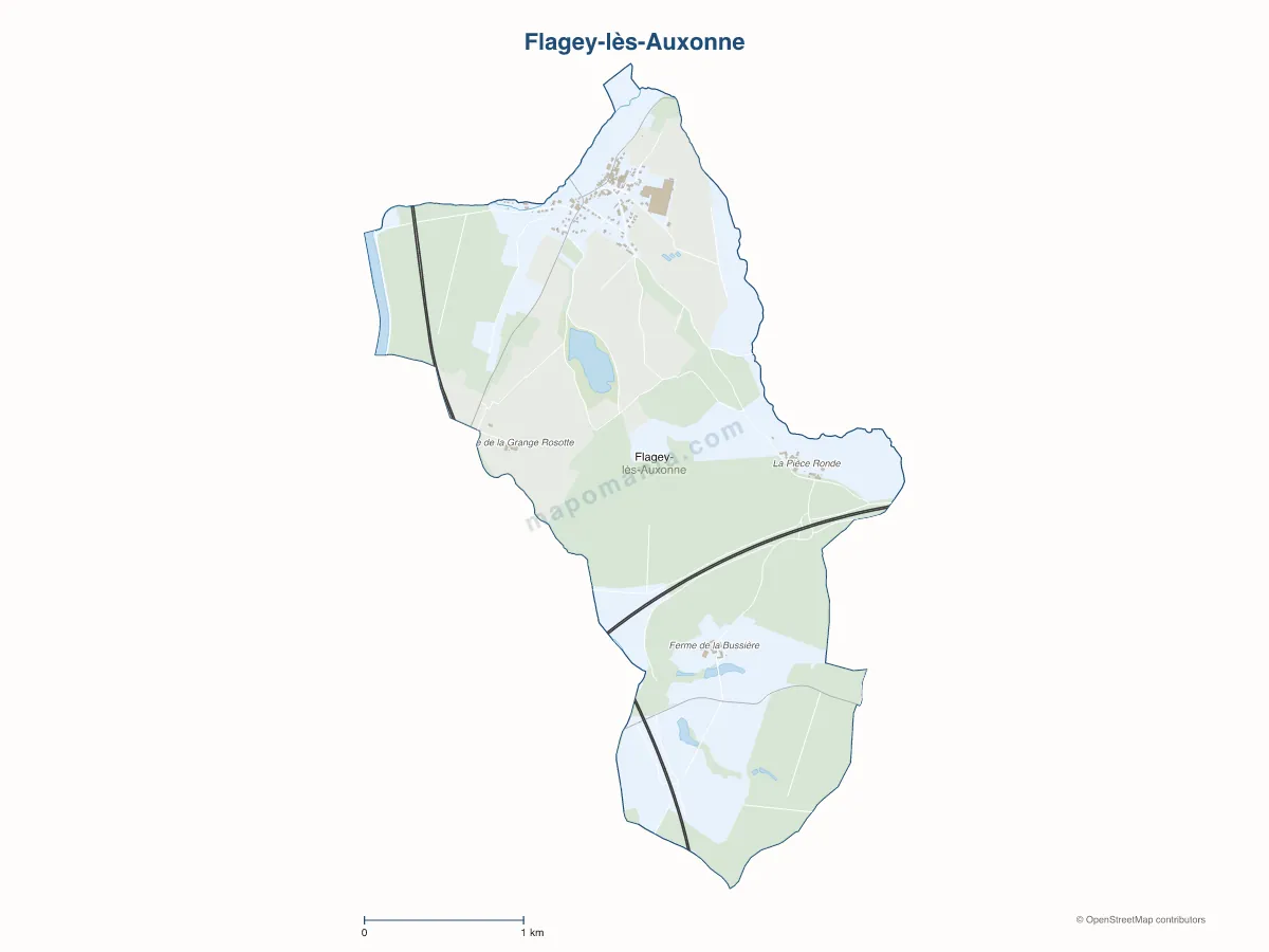 Carte de Flagey-lès-Auxonne à personnaliser