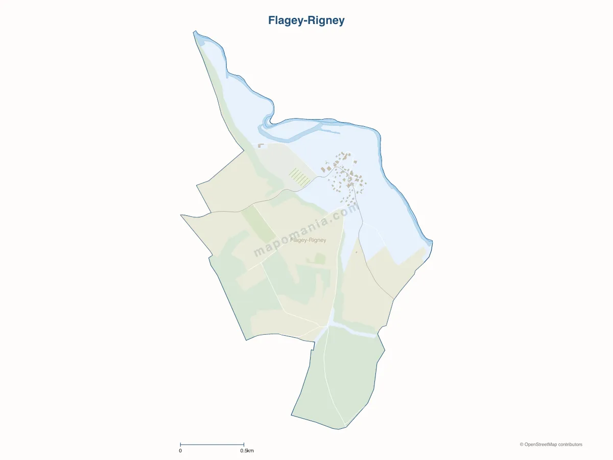 Carte de Flagey-Rigney à personnaliser