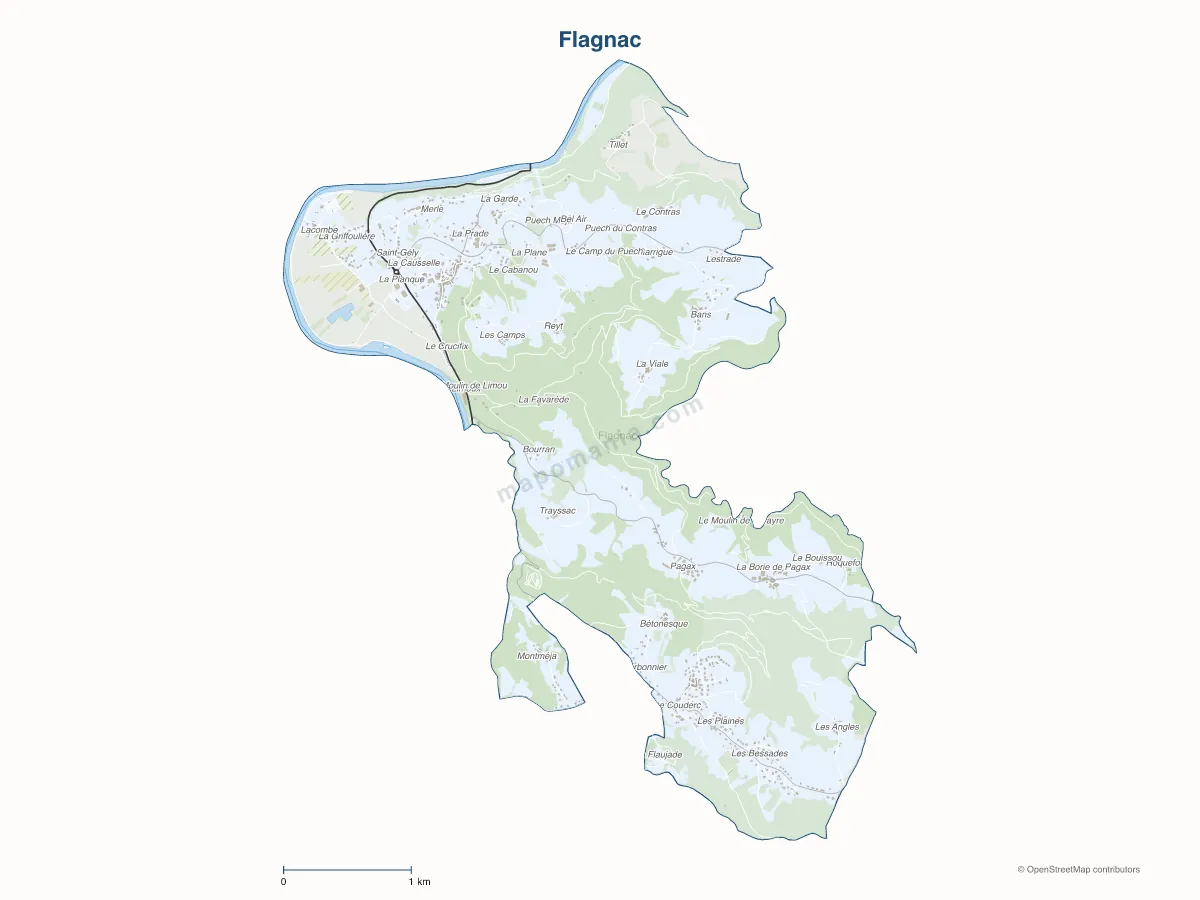 Carte de Flagnac à personnaliser