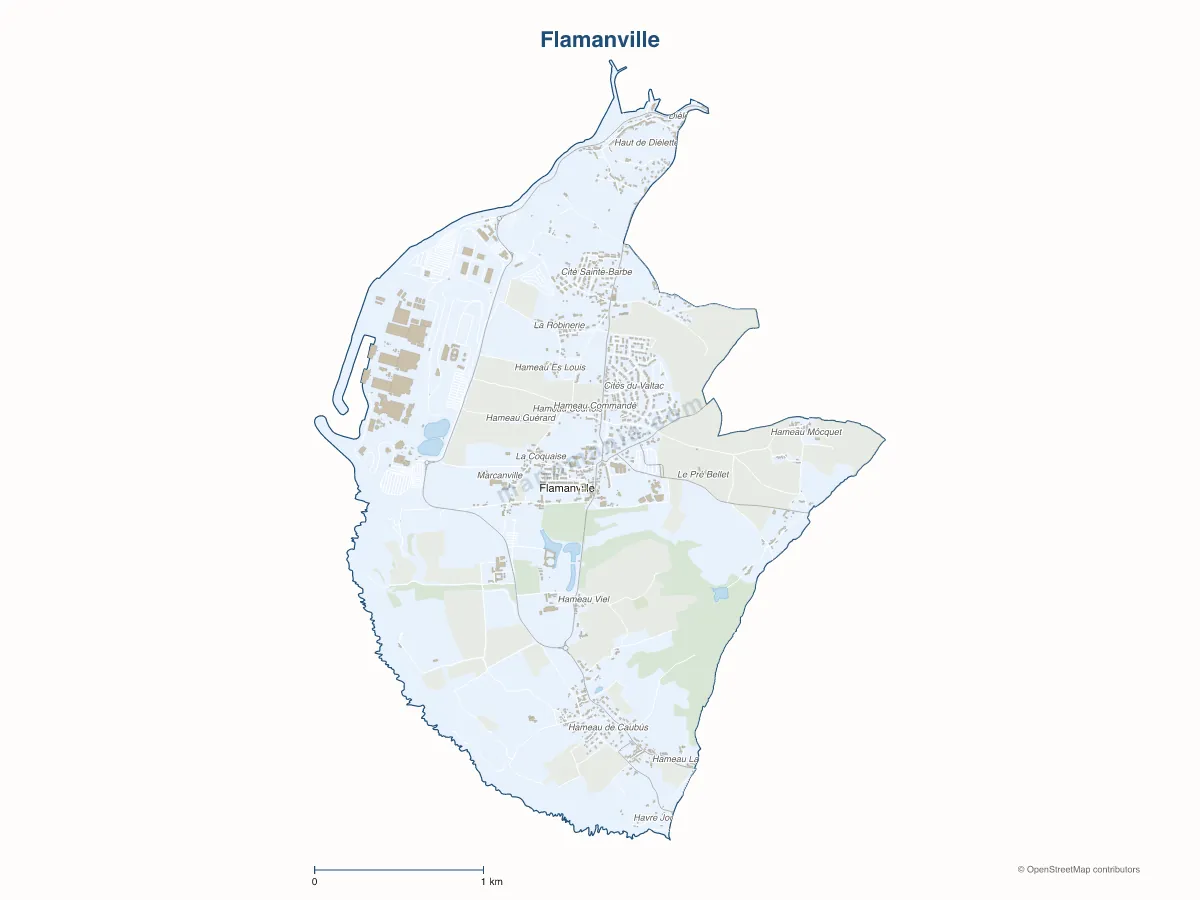 Carte de Flamanville à personnaliser