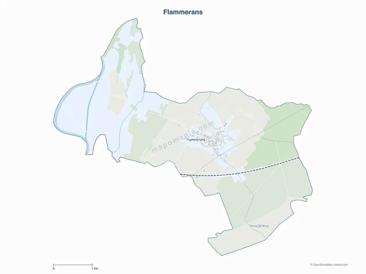 Carte de Flammerans à personnaliser