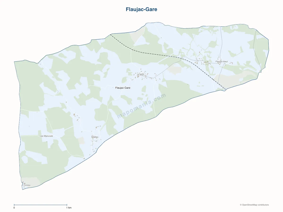 Carte de Flaujac-Gare à personnaliser