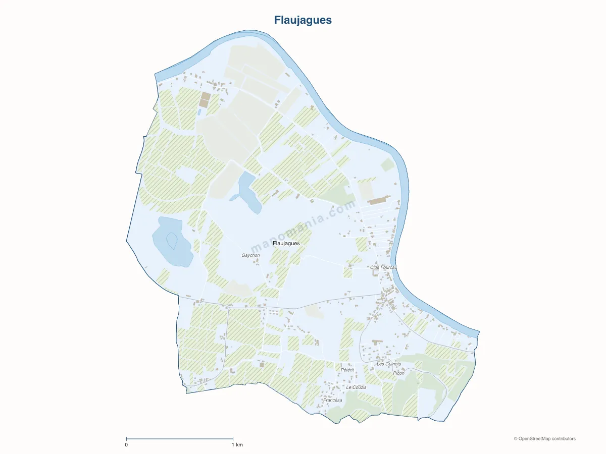 Carte de Flaujagues à personnaliser