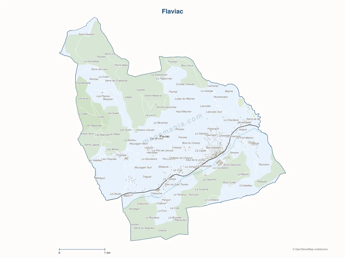 Carte de Flaviac à personnaliser