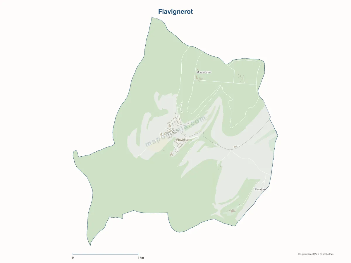 Carte de Flavignerot à personnaliser