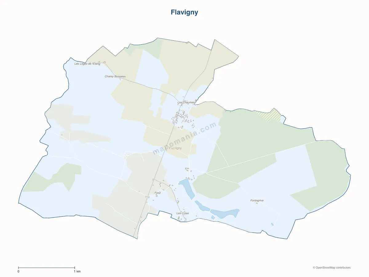 Carte de Flavigny à personnaliser