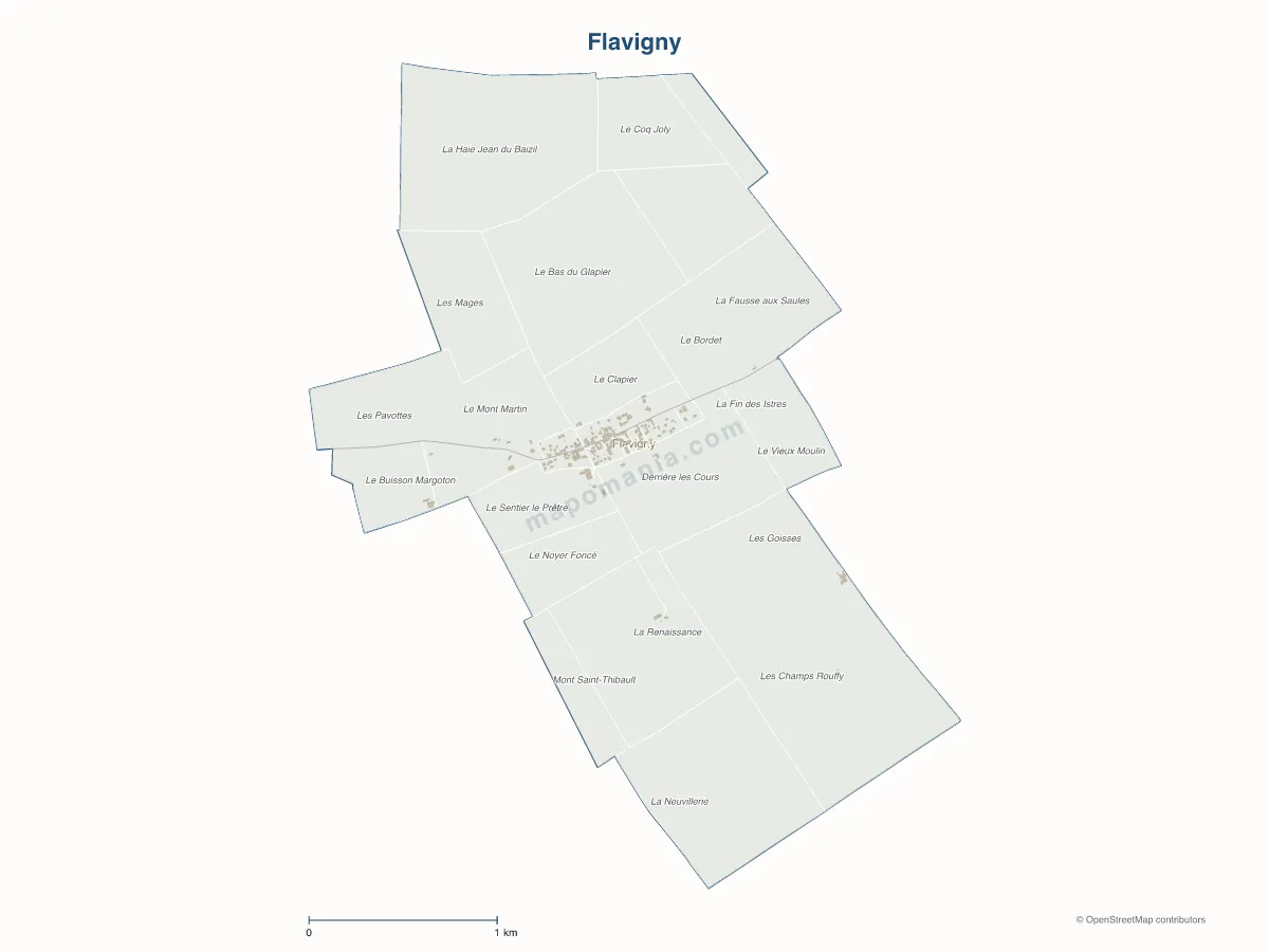 Carte de Flavigny à personnaliser
