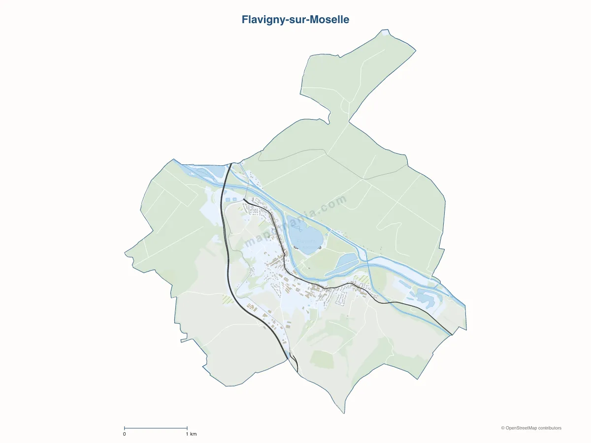 Carte de Flavigny-sur-Moselle à personnaliser