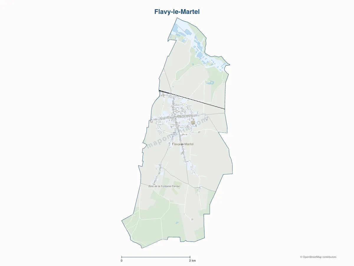 Carte de Flavy-le-Martel à personnaliser