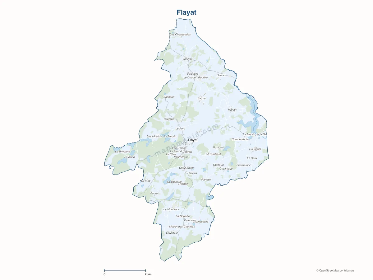 Carte de Flayat à personnaliser