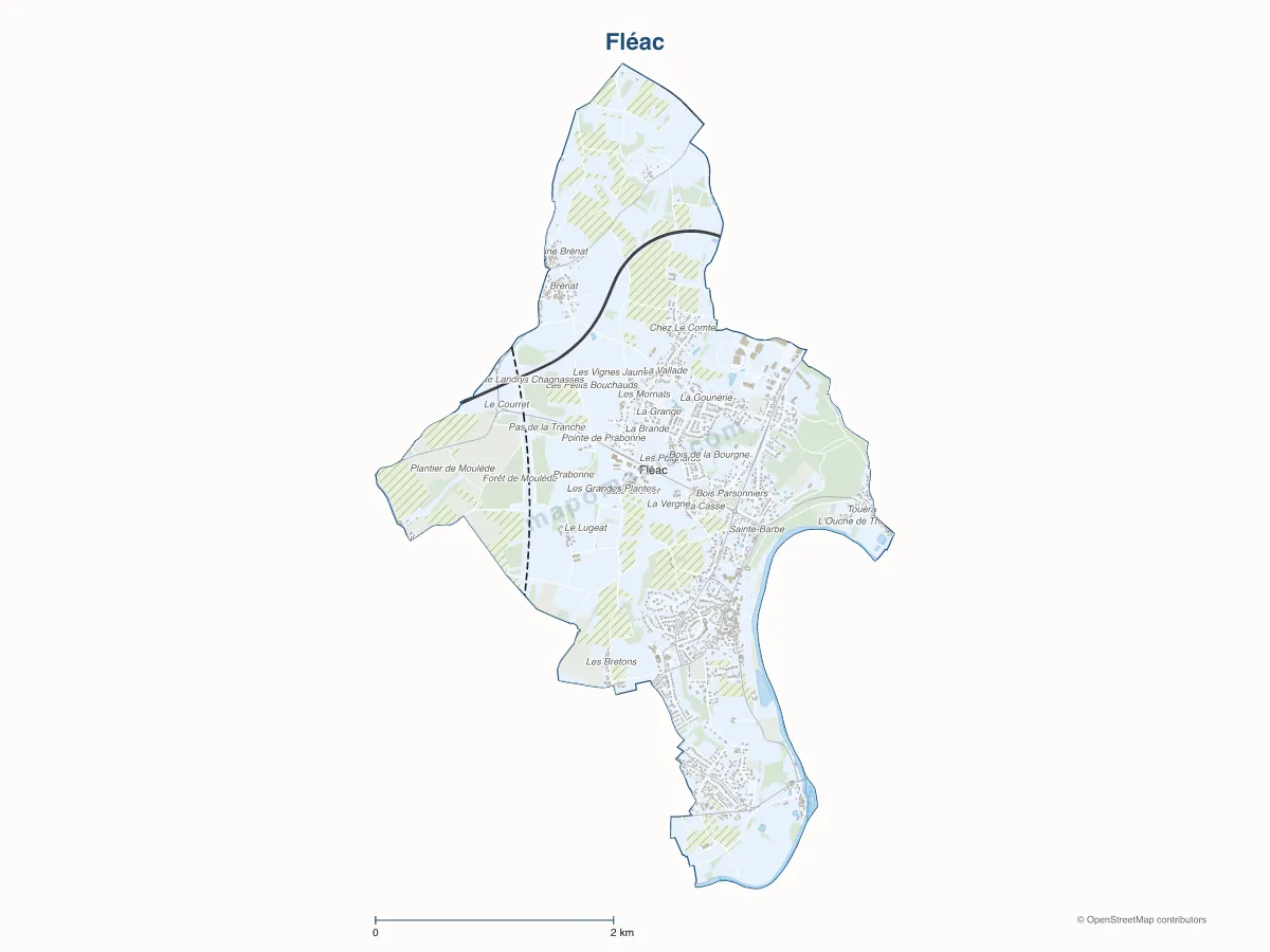 Carte de Fléac à personnaliser