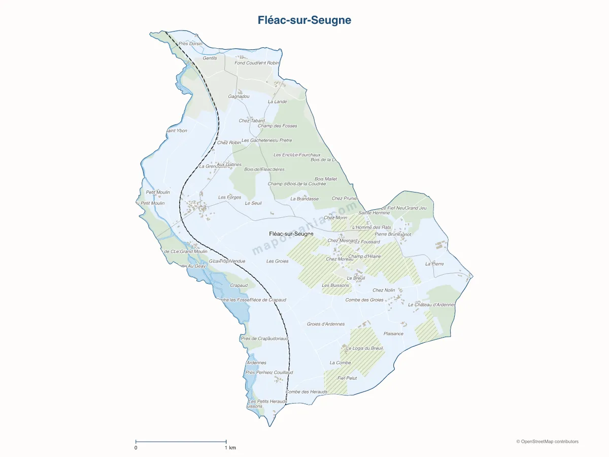 Carte de Fléac-sur-Seugne à personnaliser