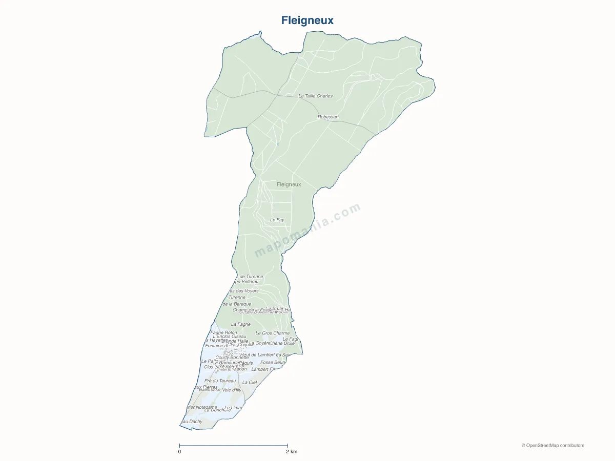 Carte de Fleigneux à personnaliser