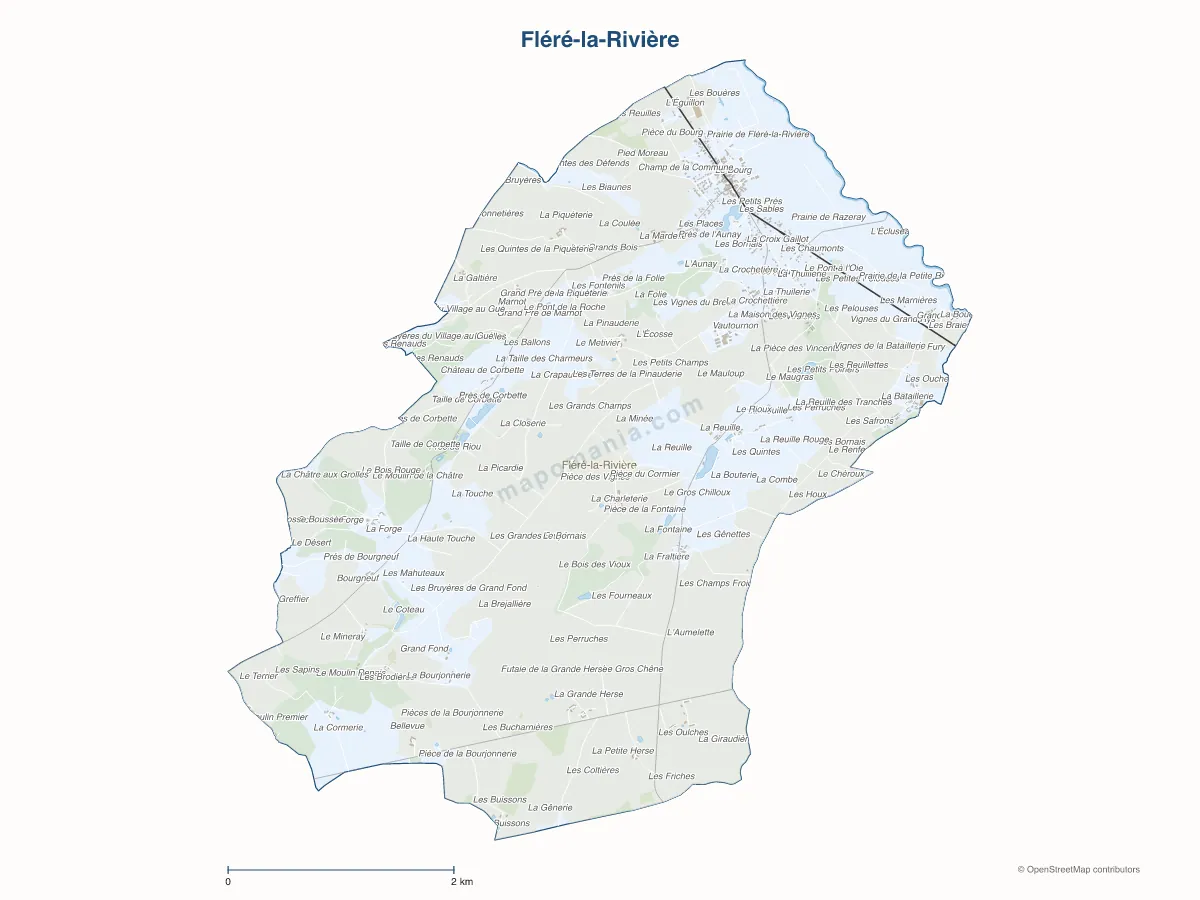 Carte de Fléré-la-Rivière à personnaliser