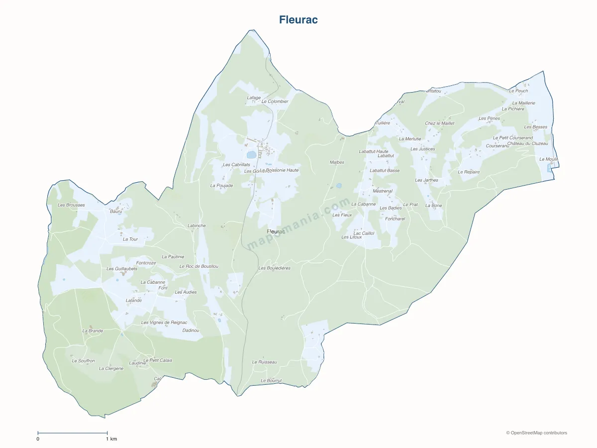 Carte de Fleurac à personnaliser