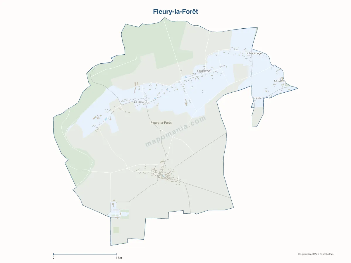 Carte de Fleury-la-Forêt à personnaliser