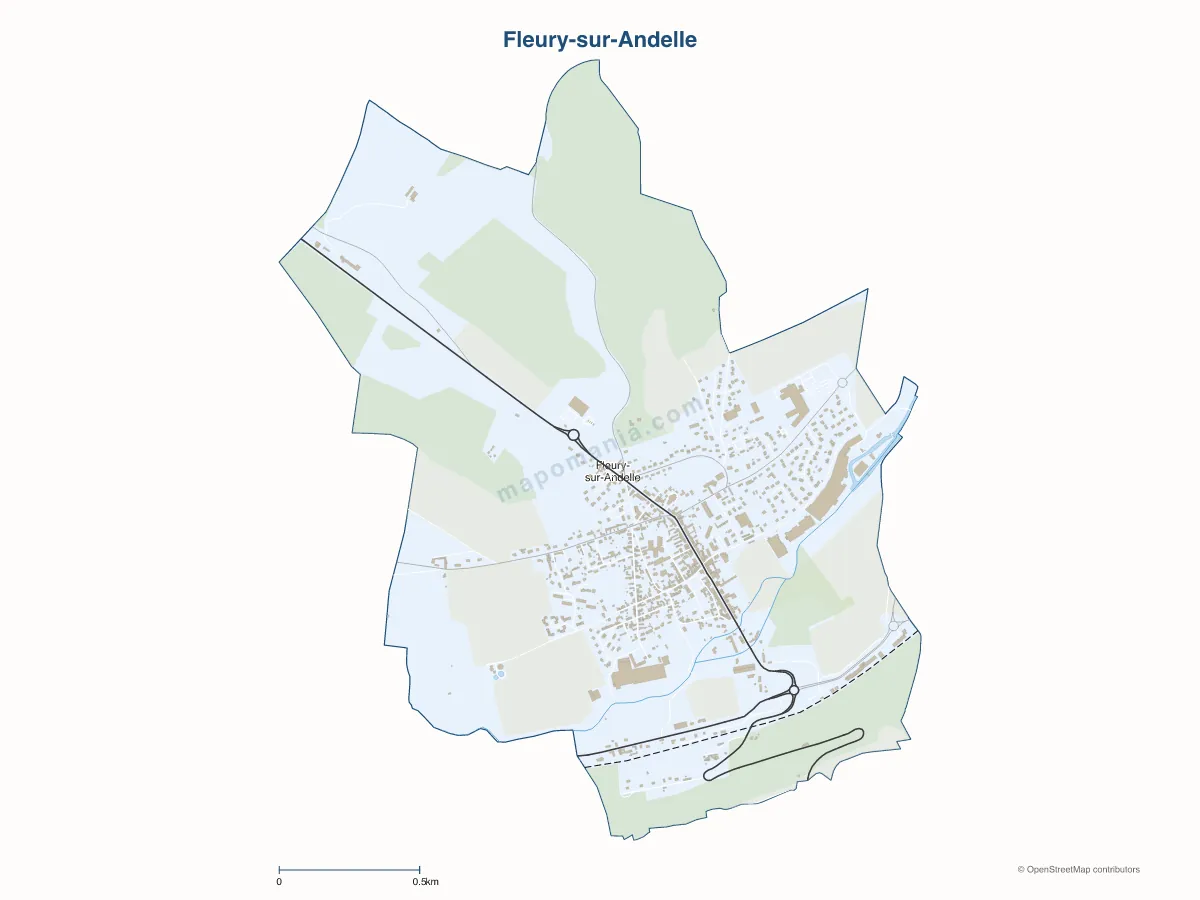 Carte de Fleury-sur-Andelle à personnaliser