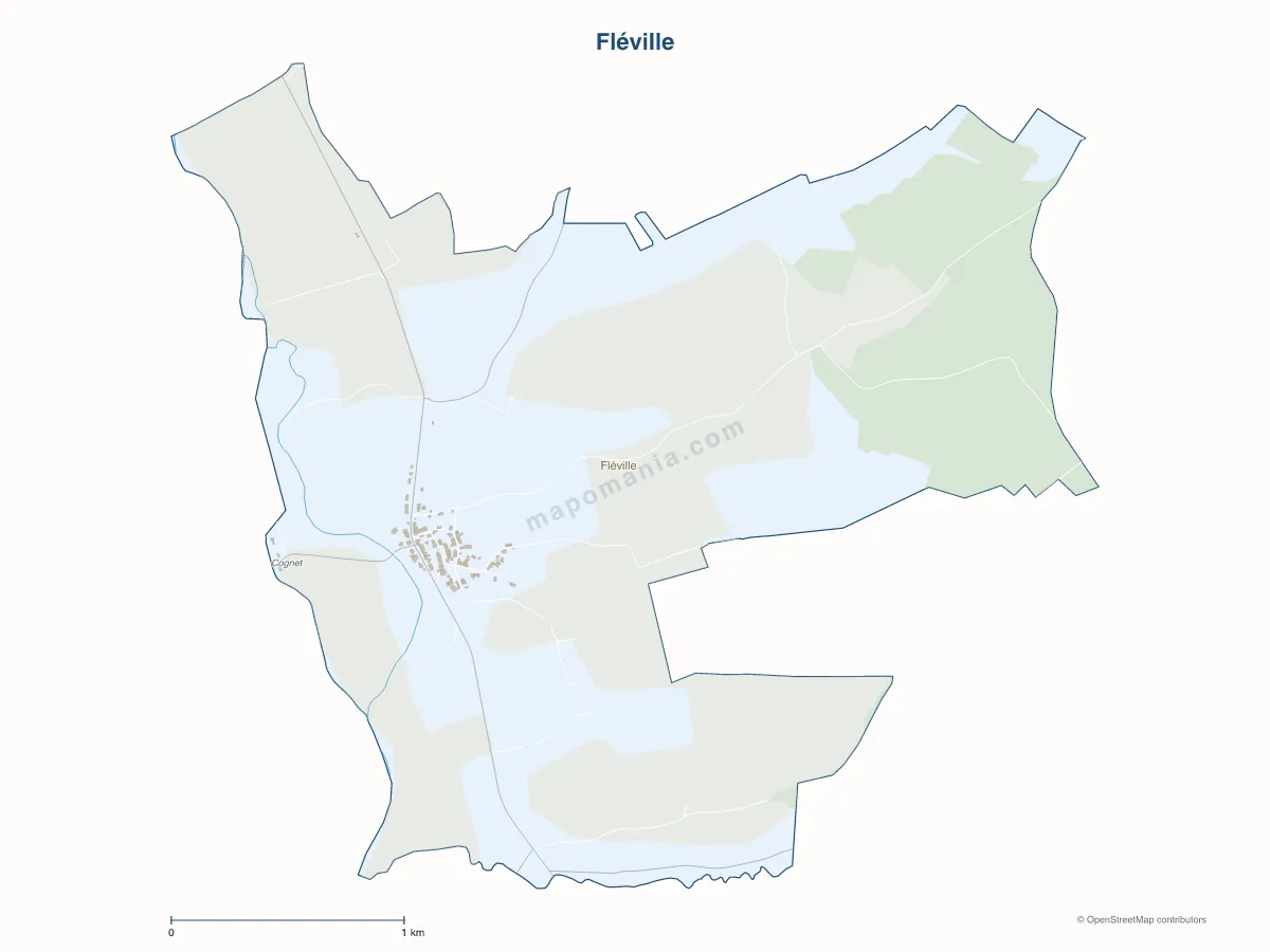 Carte de Fléville à personnaliser