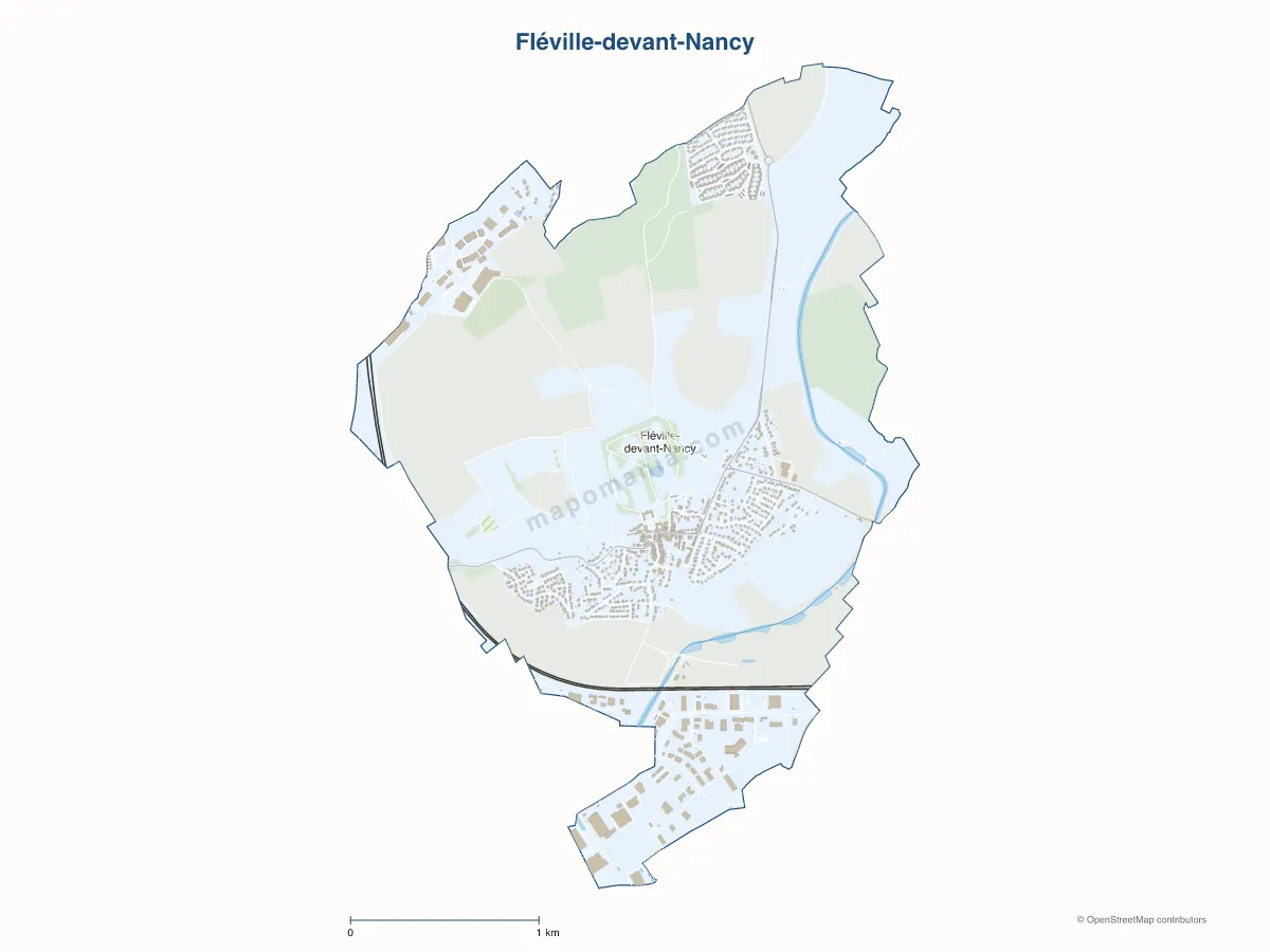 Carte de Fléville-devant-Nancy à personnaliser