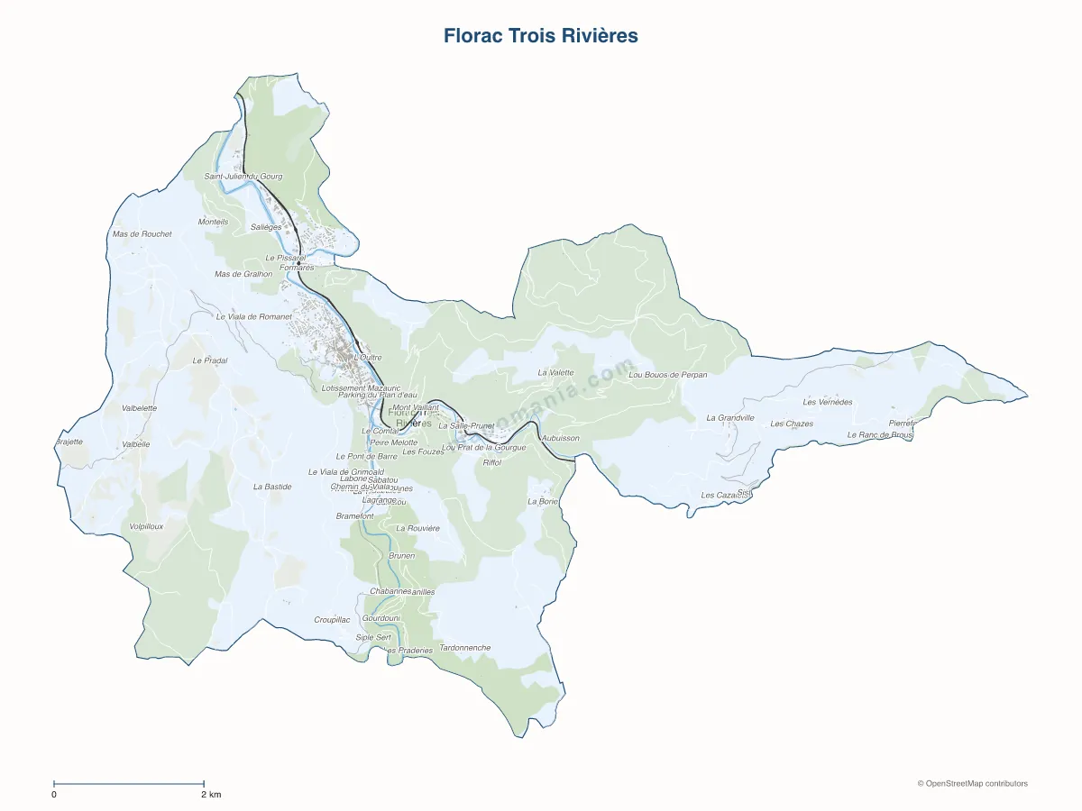 Carte de Florac Trois Rivières à personnaliser