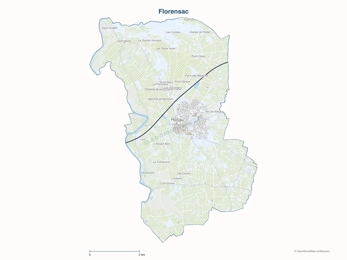 Carte de Florensac à personnaliser