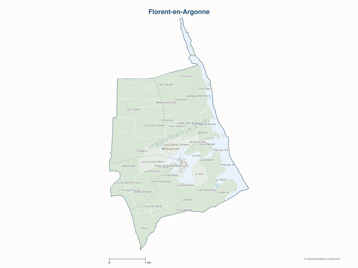 Carte de Florent-en-Argonne à personnaliser