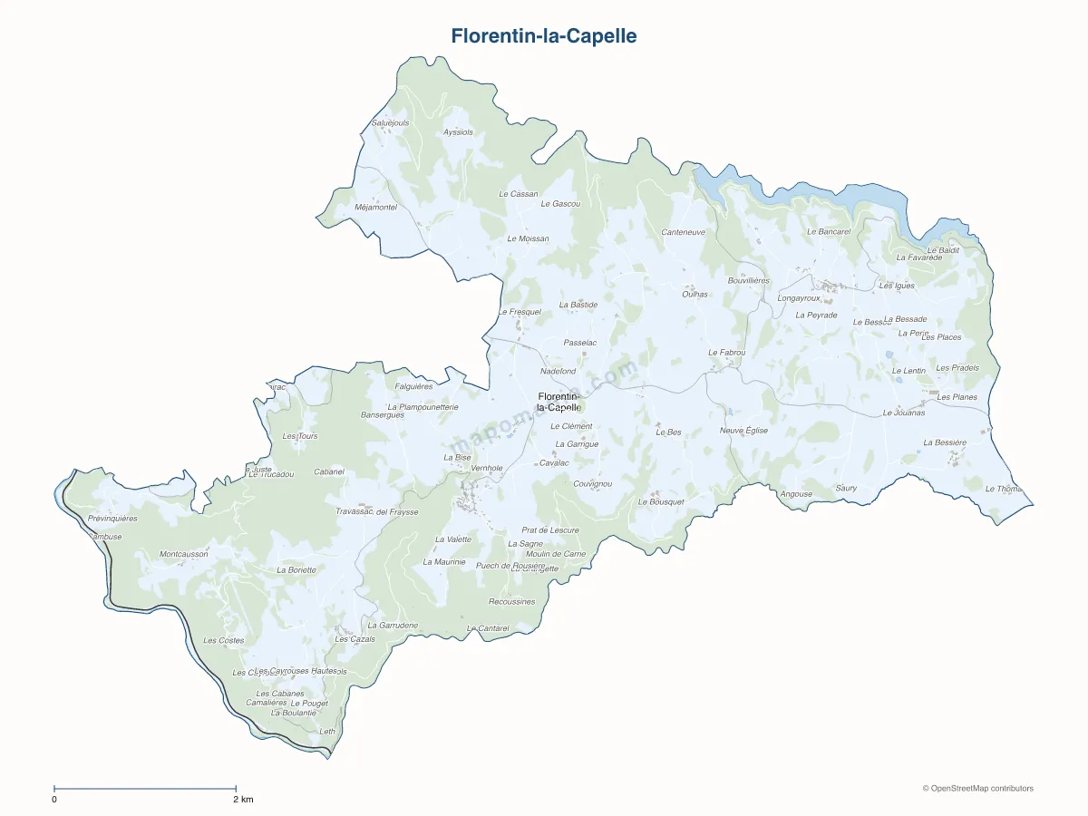 Carte de Florentin-la-Capelle à personnaliser