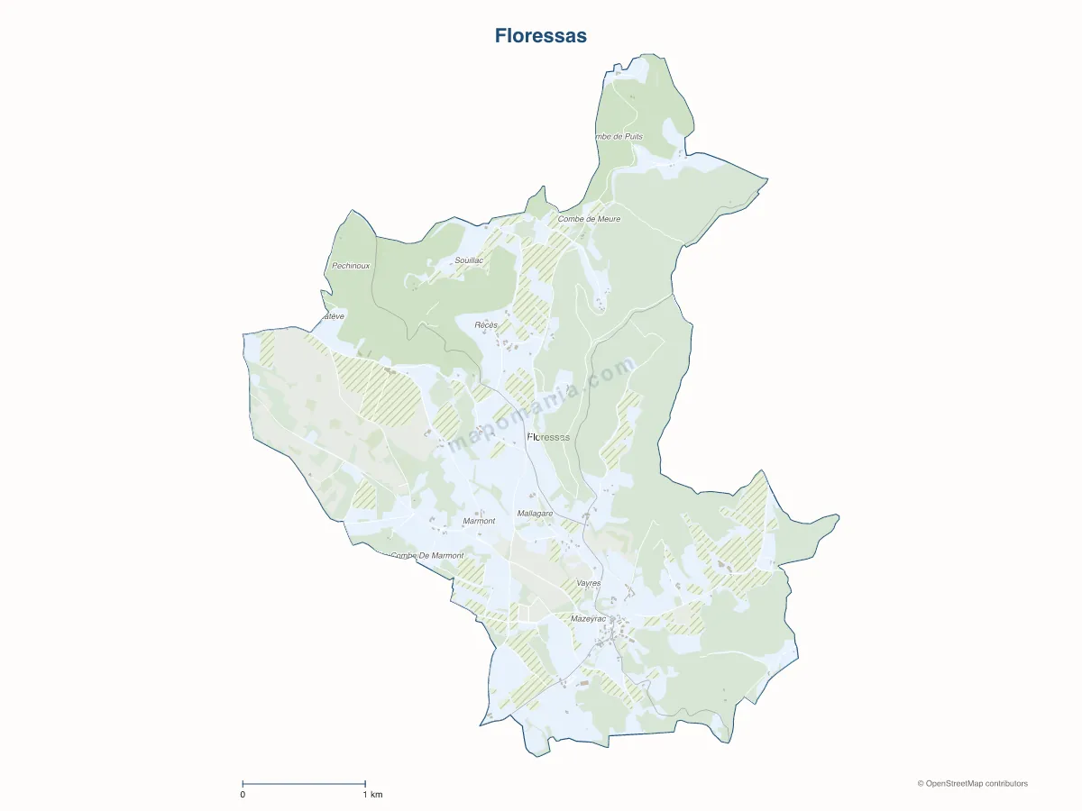 Carte de Floressas à personnaliser