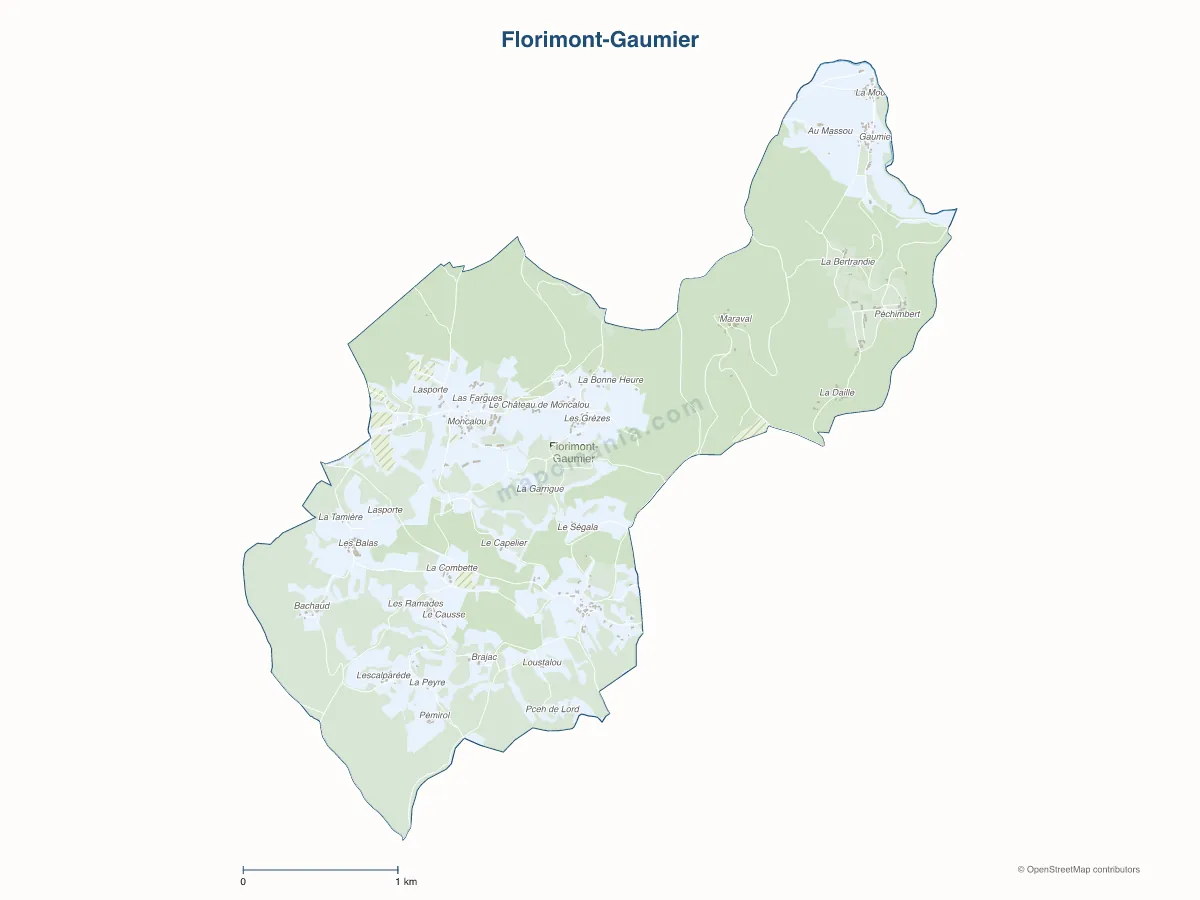 Carte de Florimont-Gaumier à personnaliser
