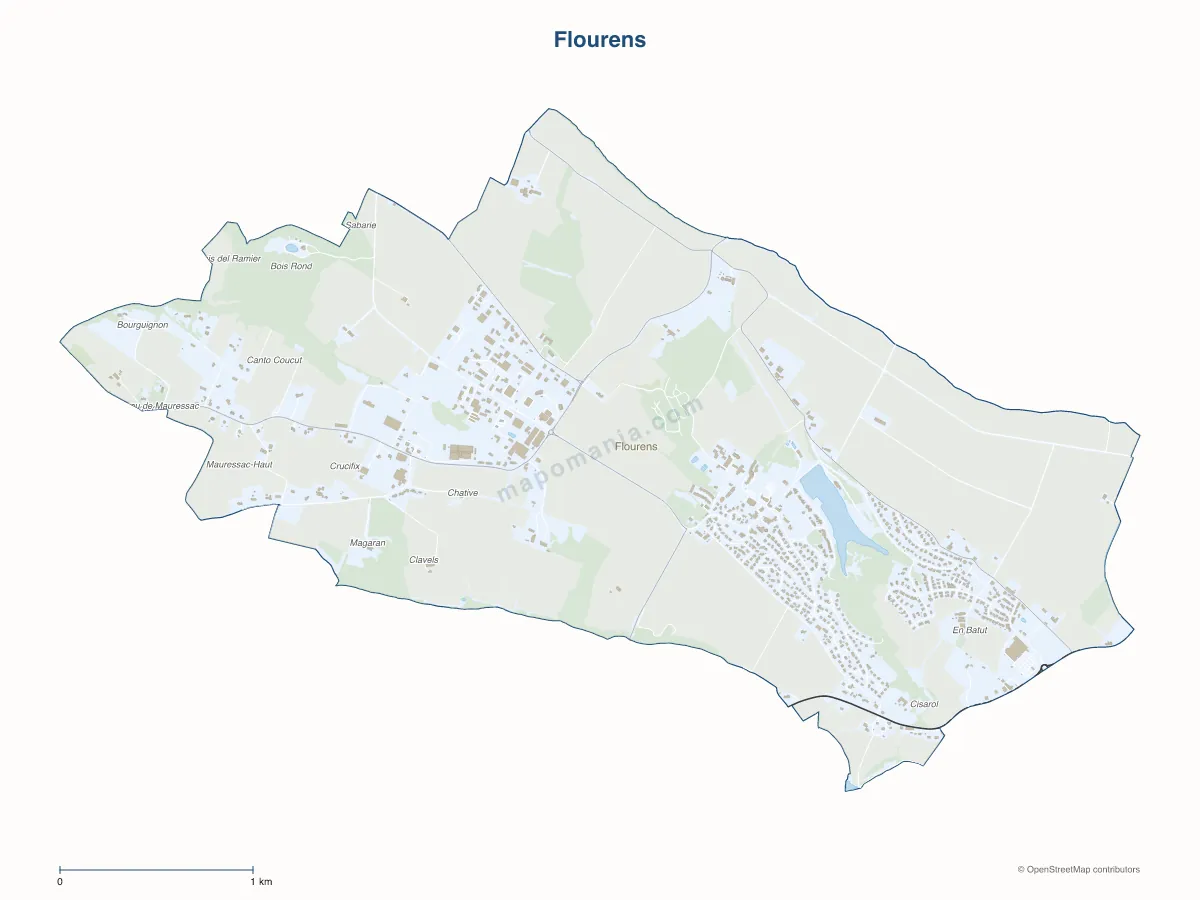 Carte de Flourens à personnaliser