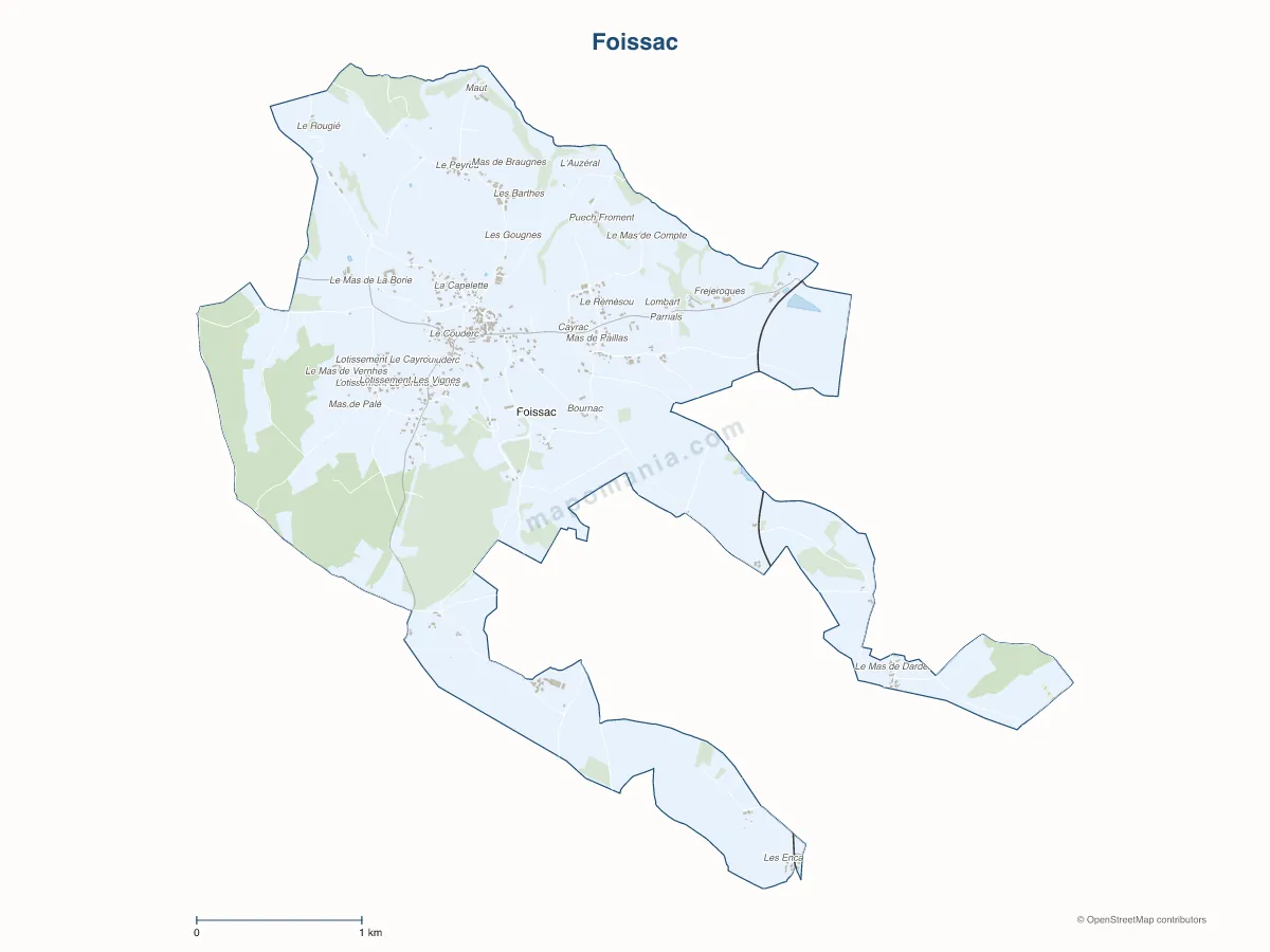 Carte de Foissac à personnaliser