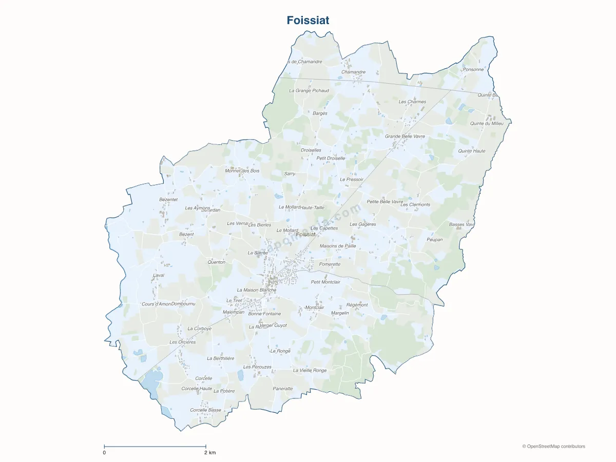 Carte de Foissiat à personnaliser